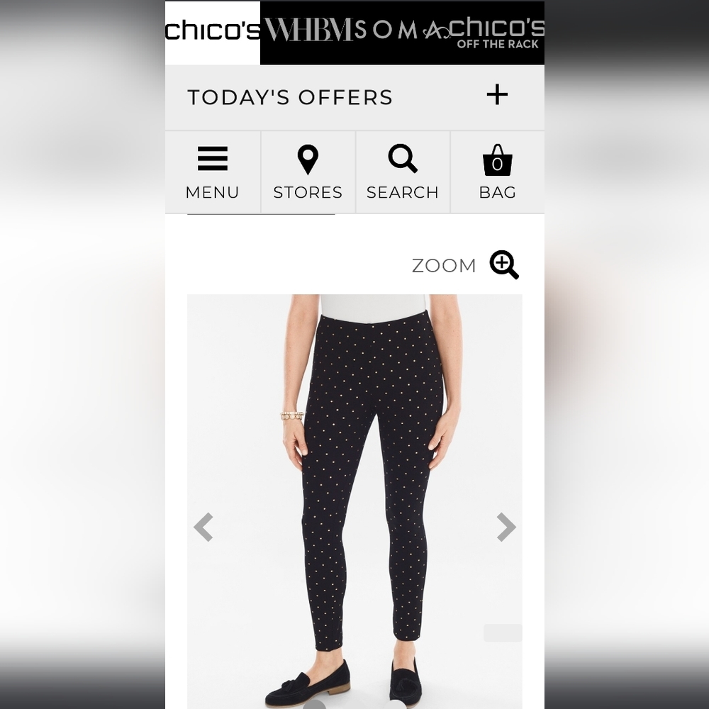 Chico's Black Polka Dot Women's Pants